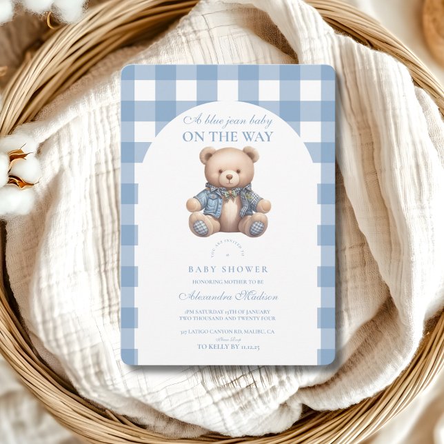 Invitation Baby shower Cute Denim (Créateur téléchargé)