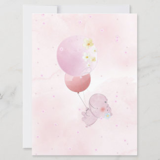 INVITATION BABY SHOWER CUTE HIPO. FOR BABY GIRL