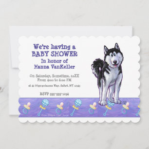 Invitation Baby shower Cute Husky