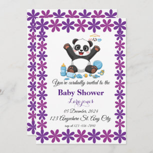 Invitation Baby shower Cute panda