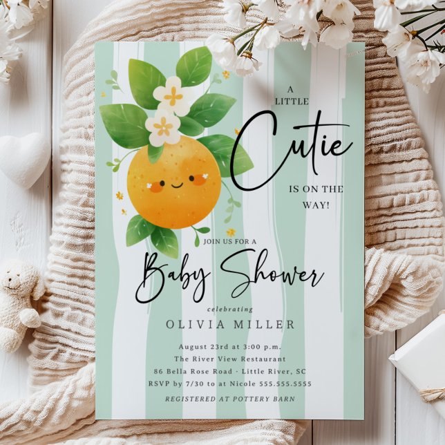 Invitation Baby shower Cutest Little Cutie (Créateur téléchargé)