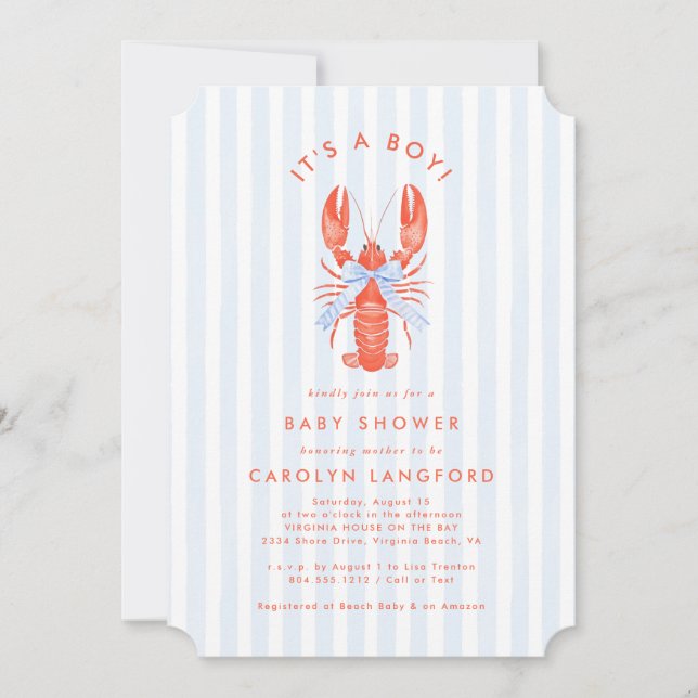 Invitation Baby shower Cutie Côtière (Devant)