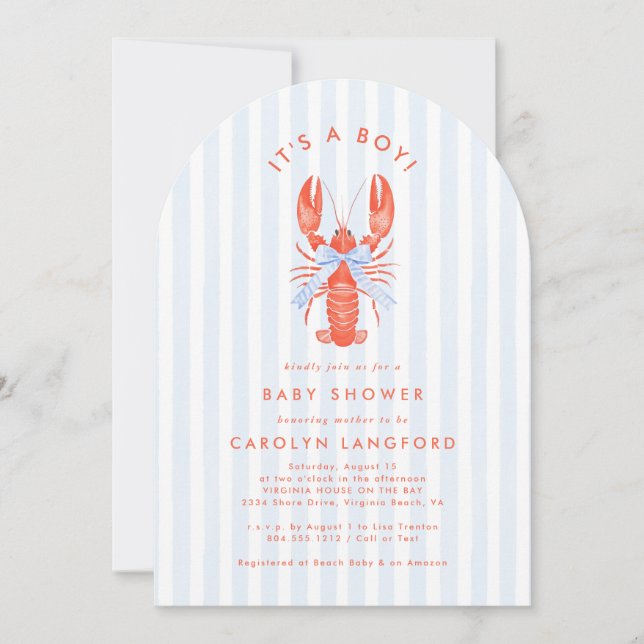 Invitation Baby shower Cutie Côtière (Devant)