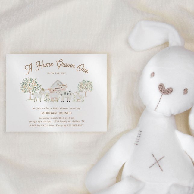 Invitation Baby shower Cutie cultivé à la maison (Créateur téléchargé)