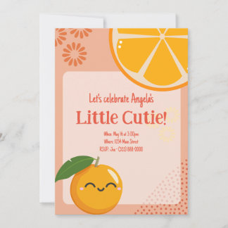 Invitation Baby shower Cutie Orange Smile