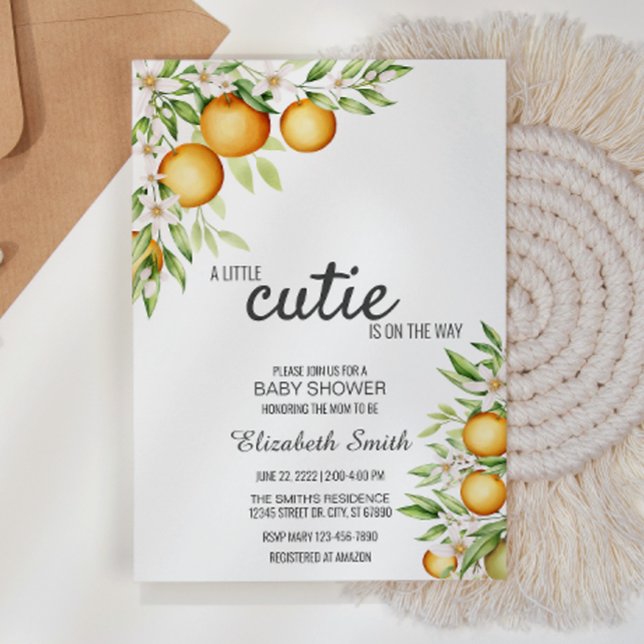Invitation Baby shower Cutie Oranges (Créateur téléchargé)