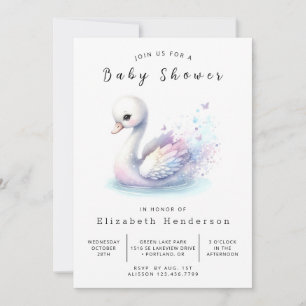 Invitation Baby shower cygne en ligne Boho