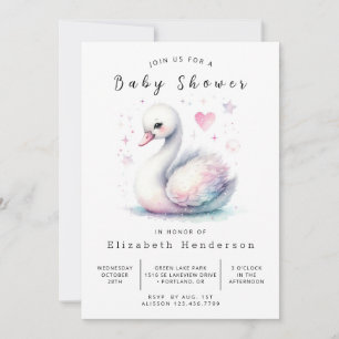 Invitation Baby shower cygne en ligne Boho