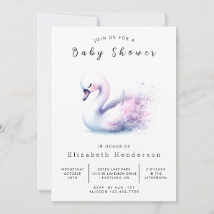 Invitation Baby shower cygne neutre et imprimable