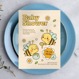 Invitation Baby shower d'abeille au miel mignon