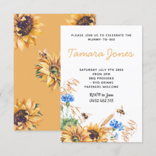 Invitation Baby shower d'abeille de tournesol de miel Invitat