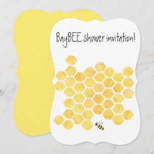 Invitation Baby shower d'abeille jaune