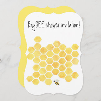 Invitation Baby shower d'abeille jaune