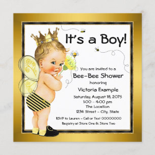 Invitation Baby shower d'abeilles