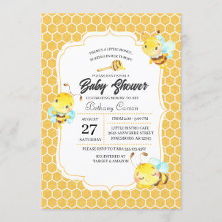 Invitation Baby shower d'abeilles