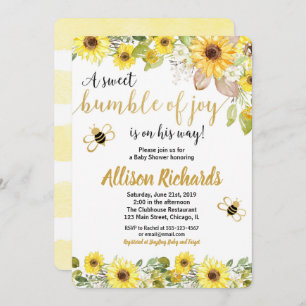 Invitation baby shower d'abeilles