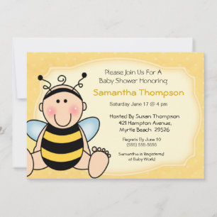 Invitation Baby shower d'abeilles