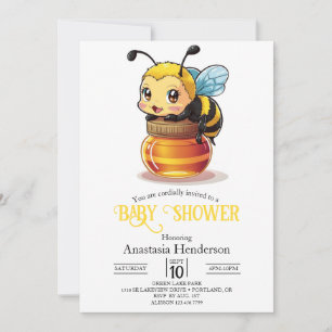 Invitation Baby shower d'abeilles au miel