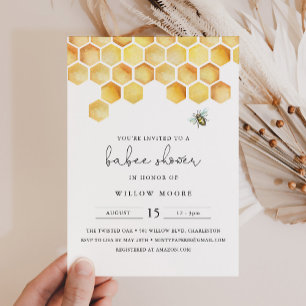 Invitation BABY SHOWER d'abeilles CALLA Honey