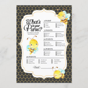 Invitation Baby shower d'abeilles ce qui est dans votre jeu d