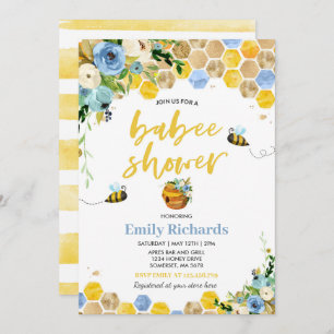 Invitation Baby shower d'abeilles Douche Florale p