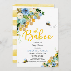 Invitation Baby shower d'abeilles Douche Florale p