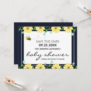 Invitation Baby shower d'abeilles Enregistrer la date