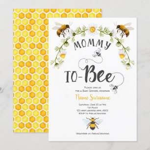 Invitation Baby shower d'abeilles, maman à être
