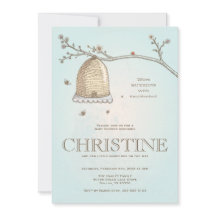 Invitation Baby shower d'abeilles miel