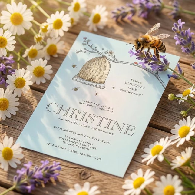 Invitation Baby shower d'abeilles miel (Créateur téléchargé)
