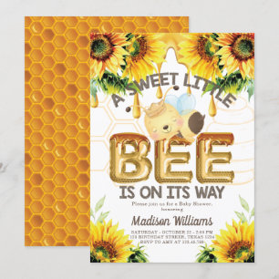 Invitation Baby shower d'abeilles miel Super mignonne
