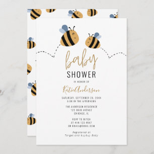 Invitation Baby shower d'abeilles mignonne