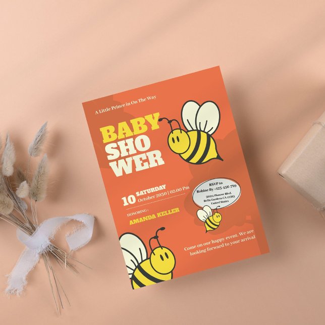 Invitation Baby shower d'abeilles mignonnes (Créateur téléchargé)