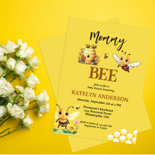 Invitation Baby shower d'abeilles mignonnes