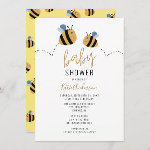 Invitation Baby shower d'abeilles mignonnes