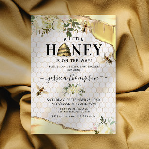Invitation Baby shower d'abeilles vintage