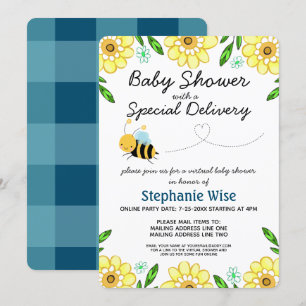 Invitation Baby shower d'abeilles virtuel par courrier