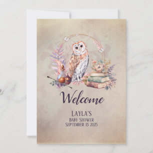 Invitation Baby shower d'accueil Magic Owl