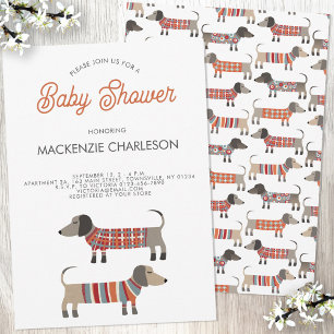 Invitation Baby shower Dachshund Saucisse Chien