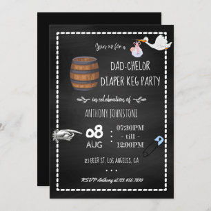 Invitation Baby shower Dadchelor Keg Party Chalkboard