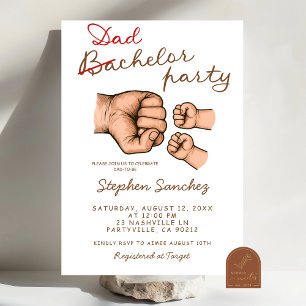 Invitation Baby shower Dadchelor Twins