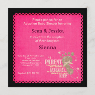 Invitation Baby shower d'adoption fille