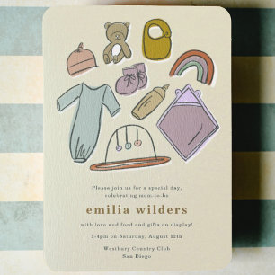 Invitation Baby shower d'affichage des illustrations de nouve