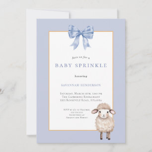 Invitation Baby shower d'agneau bleu