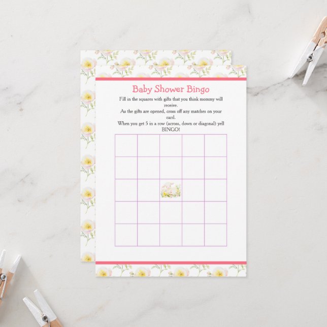 Invitation Baby shower d'agneau de printemps (Devant/Arrière en situation)