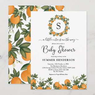 Invitation Baby shower d'agrumes botaniques de Little Cutie