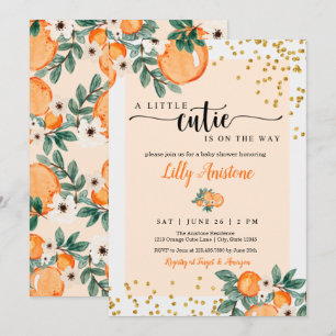 Invitation Baby shower d'agrumes de Little Cutie Clementine O