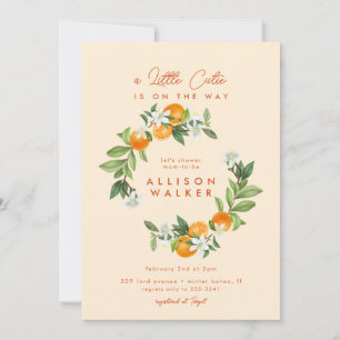 Invitation Baby shower d'agrumes de Little Cutie orange
