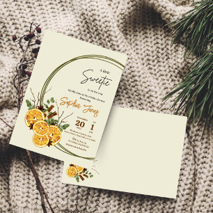 Invitation baby shower d'agrumes d'orange d'hiver