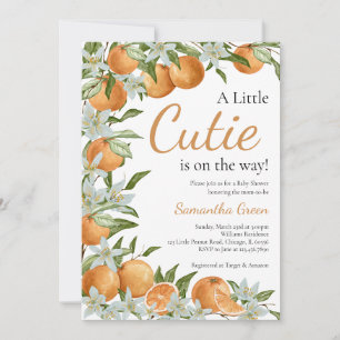 Invitation Baby shower d'agrumes orange neutre pour les femme